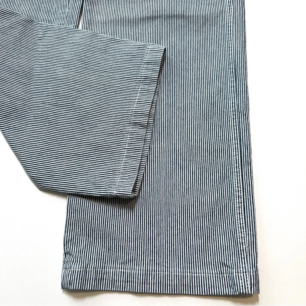 J. Crew Blue Striped Wide-Leg Cropped Jeans - Picture 9 of 11